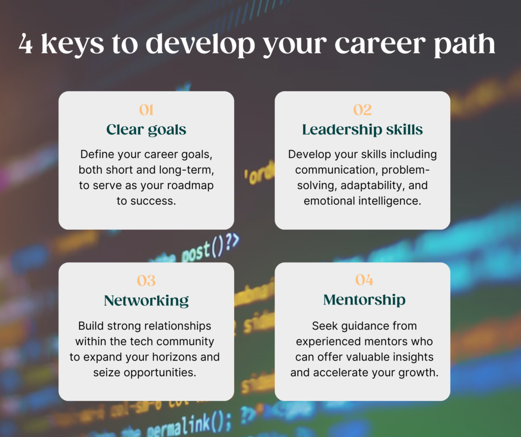 Keys to develop your career path in IT: tips & tricks about setting goals, developing leadership skills, networking and mentorship