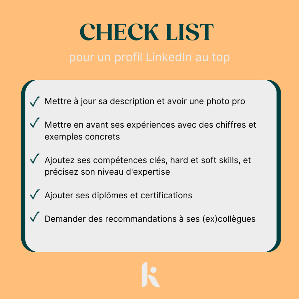 check list pour un profile optimiser sur LinkedIn
